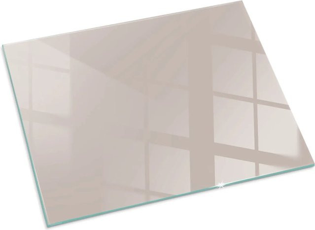 Tulup Funkenschutzplatte aus Glas für Kaminöfen in Beige, B: 80 cm, H: 60 cm - Bild 1