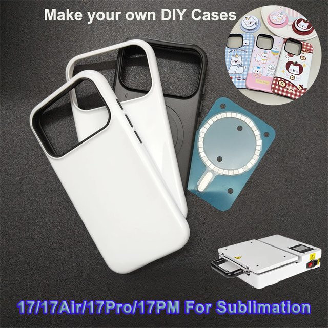 10 Stück magnetische 2-in-1 3D Sublimationshülle für iPhone 17 16 15 14 13 Pro Max in Weiß mit robustem Thermotransferdruck - Bild 1
