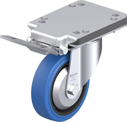 Blickle Lenkrolle LK-POEV 125KA-3-IS-SB-FA mit Feststeller, Farbe: Blau/Schwarz, Rad-Durchmesser: 125 mm, Tragfähigkeit: 250 kg - Bild 1