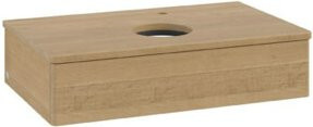 V&B Waschtischunterschrank Antao ohne Frontstruktur in Eiche Honig Braun, B/T/H: 80 x 19 x 50 cm - Bild 1