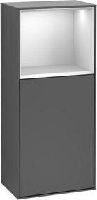 V&B Finion Seitenschrank mit Wandbeleuchtung, Farbe: Weiß/Anthrazit, B: 41,8 cm, H: 93,6 cm - Bild 1