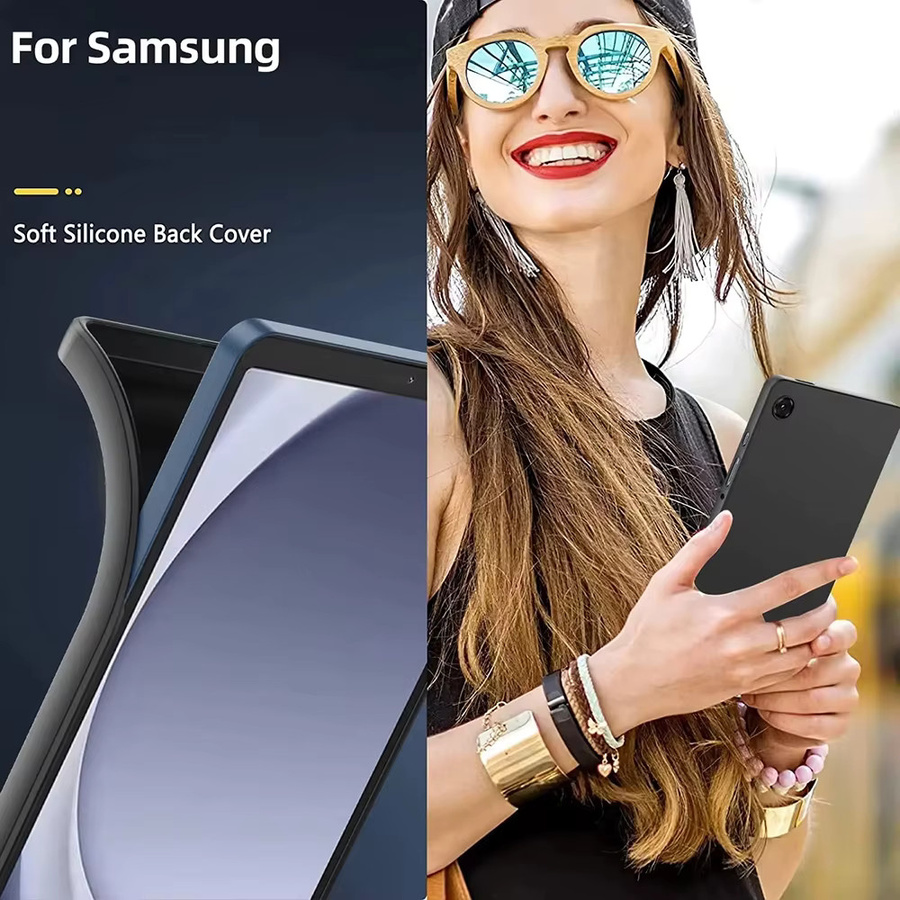 Tzion Schutzhülle für Samsung Galaxy Tab A11+ Plus 2025 und Tab A9+ Plus 11 2023, stoßfeste weiche dünne Tablet-Hülle, Schwarz - Bild 5