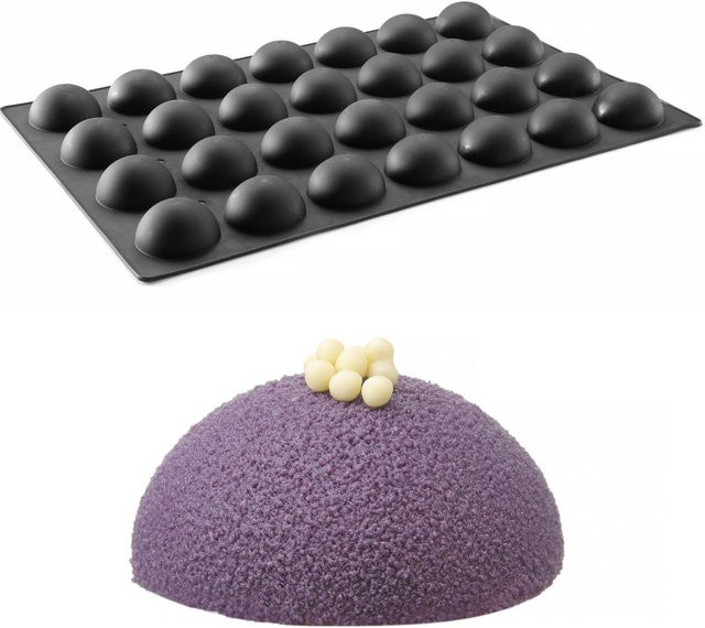 Hendi Silikonform für Pralinen, Mousses und Backwaren in Halbkreis-Form, Schwarz, Breite: 60 cm, Tiefe: 39,5 cm - Bild 1