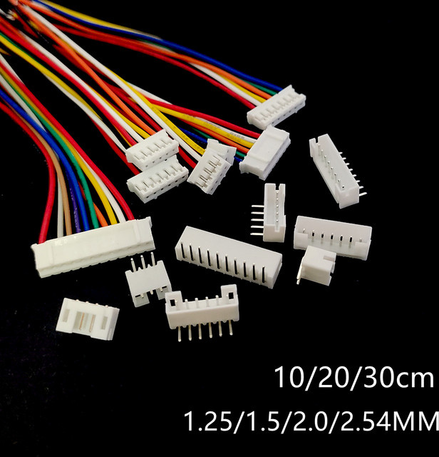 5 Sets JST XH Kabelverbinder Set mit Stecker und Buchse in verschiedenen Pin-Größen von 2 bis 12 PIN für 1.25mm, 1.5mm, 2.0mm und 2.54mm Pitch von ZSDZFYLLK - Bild 1