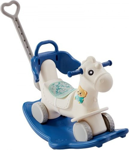 VEVOR 4 in 1 Schaukelpferd mit Sound und Schiebestange, Blau, 1-3 Jahre - Bild 1