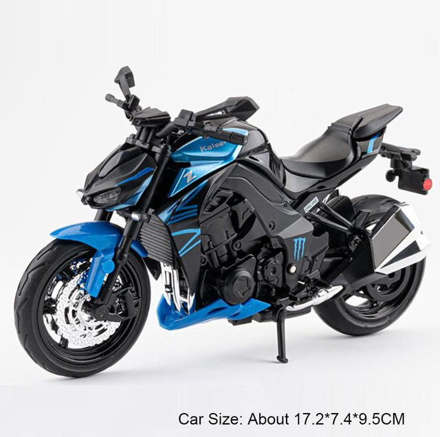 Linyi toy car Kawasaki Z1000 Zx-10R Motorrad Spielzeugmodell, 1:12, Musik und Licht, ab 14 Jahren - Bild 1