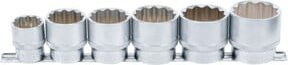 BGS Steckschlüssel-Einsatz-Satz 6-teilig, Zwölfkant, Antrieb 1/2 Zoll, SW 24-38 mm, Silber - Bild 1
