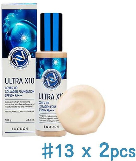 Genug Premium Ultra X10 Cover Up Collagen Foundation, 100 ml, Hellbeige, Glänzend - Bild 1