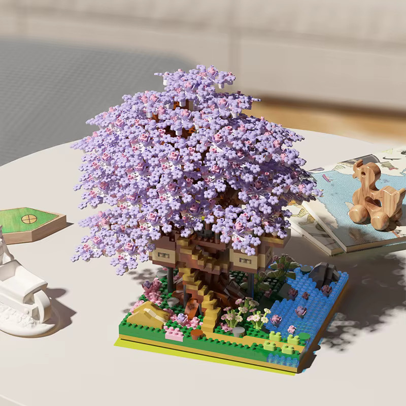 CONUSEA Baumhaus DIY Mini-Bausteine Set aus Kunststoff in Schwarz und Bunt - Bild 1