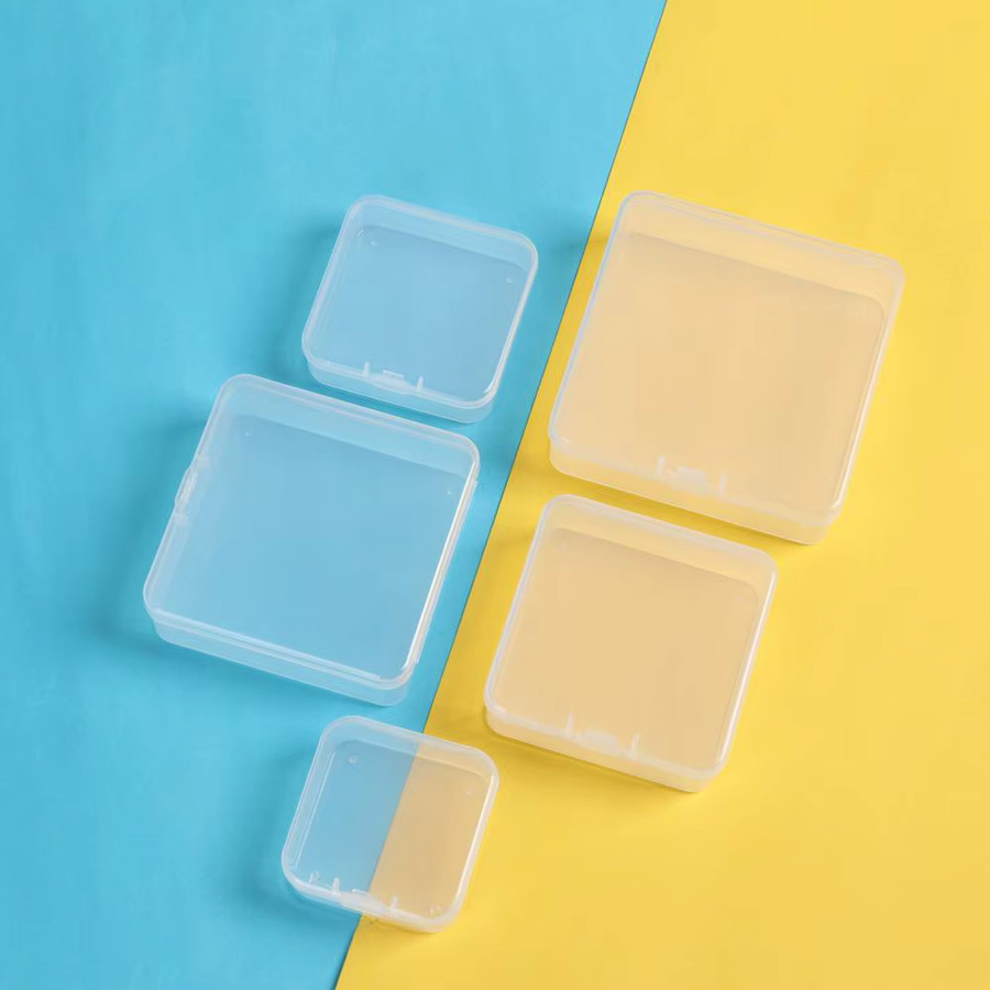 Quadratische transparente Kunststoff-Aufbewahrungsboxen für Schmuck, Perlen und Angelzubehör in 5 verschiedenen Größen - Bild 3