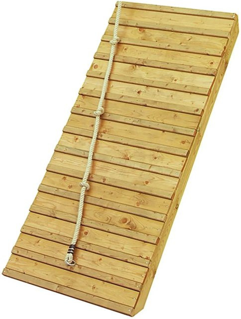 Karibu Holzrampe mit Klettertau in Natur Braun - Bild 1