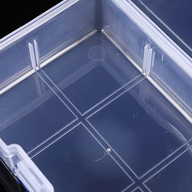BOLUOYIN Aufbewahrungsbox aus Kunststoff für Schrauben und Schmuck, transparent und pink, B/T/H: 16,4 x 11,8 x 5,8 cm - Bild 3