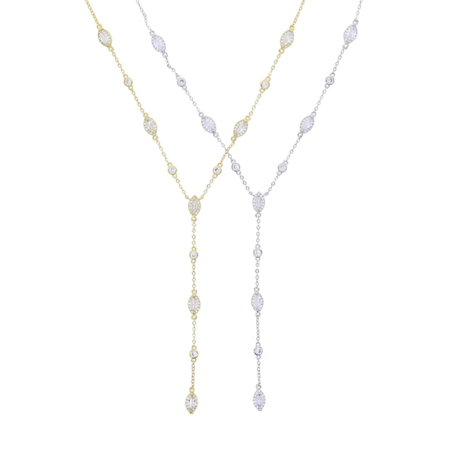 Halskette Lariat, Runde Auge Charme, CZ, Damen - Bild 1