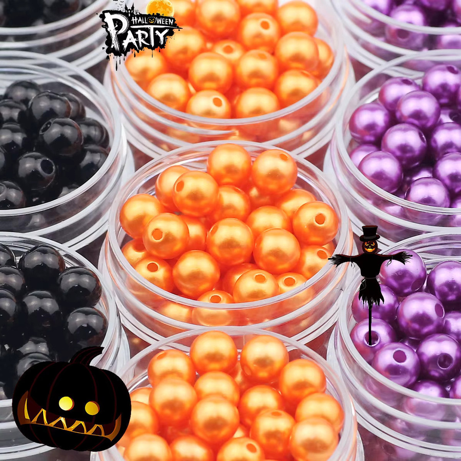 wlyees Perlen Acryl, 8mm, Bunt, Halloween, Unisex - Bild 4