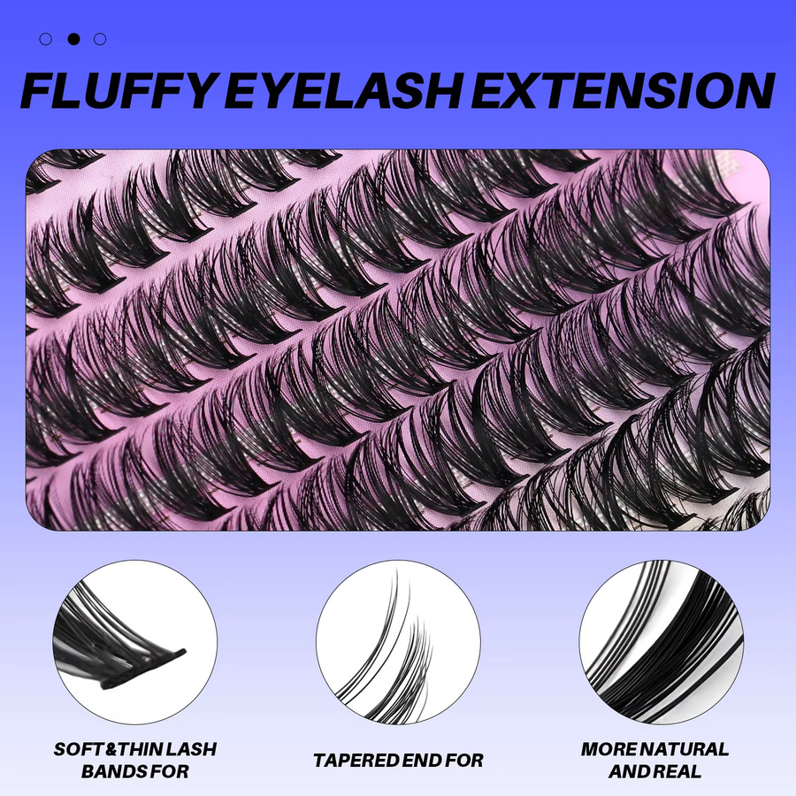 GROINNEYA Wimpern-Cluster, 5D, künstliche Nerz-Cluster-Wimpern, Unisex - Bild 5