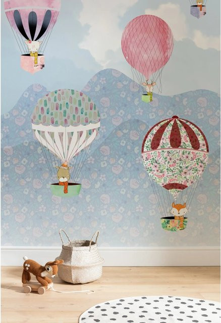 Komar Fototapete Vlies Happy Balloon Multicolor B: 200 cm, H: 250 cm - Bild 1
