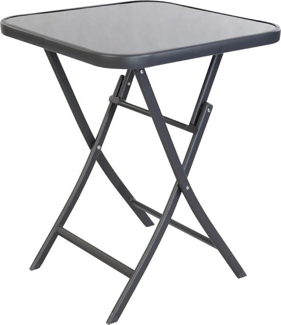 Mojawo Bistrotisch Klapptisch aus Glas und Metall in Anthrazit, B/T/H: 60 x 60 x 70 cm - Bild 1