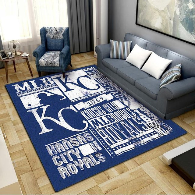 Kansas City Teppich für Wohnzimmer und Schlafzimmer, blauer Kinder Teppich mit Motiv, rutschfest und waschbar, B/T: 100 x 150 cm - Bild 1