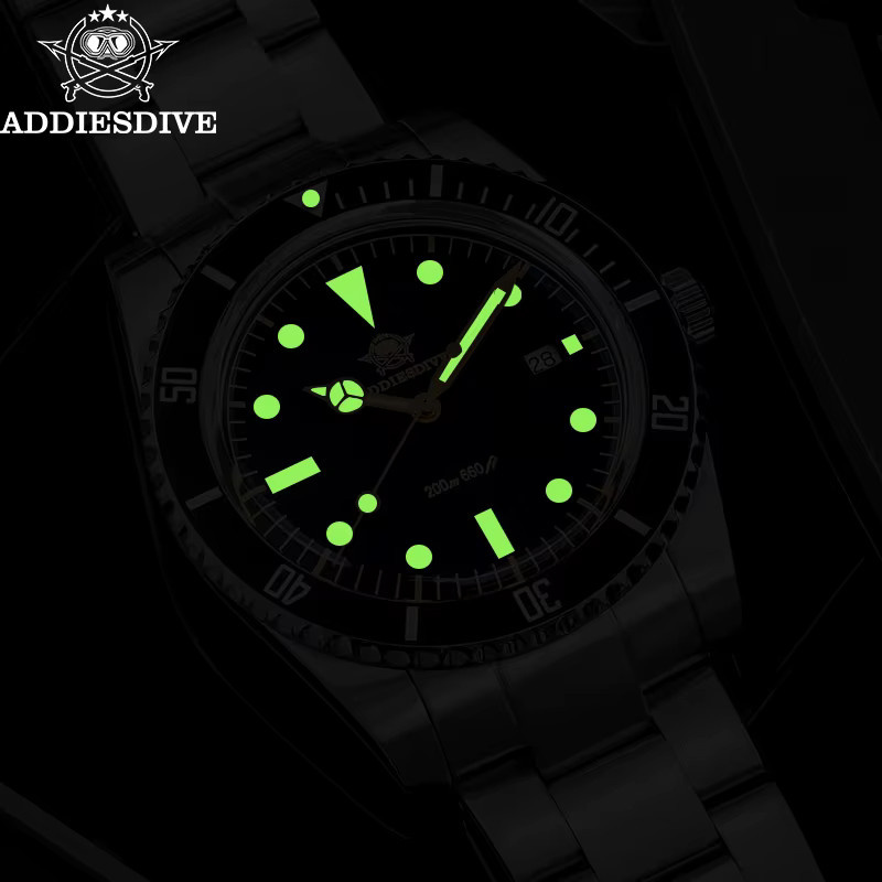 ADDIESDIVE Taucheruhr, Quarz, Edelstahl, Grün, 39 mm, Herren - Bild 5
