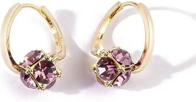 Ohrstecker xianyi01, Zirkonia, violett, Damen - Bild 1