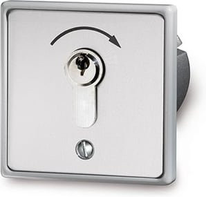 Novoferm Schlüsseltaster 312 zur Steuerung eines Garagentors in Unterputz-Ausführung, Farbe: Silber - Bild 1