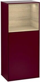 V&B Finion Seitenschrank für das Badezimmer mit LED-Beleuchtung und Glasfachboden, Matt, B: 41,8 cm, H: 93,6 cm - Bild 1