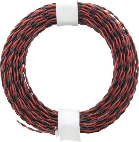 Donau Elektronik Litze 210-10, 2 x 0,04 mm², Rot/Schwarz, 10 m - Bild 1