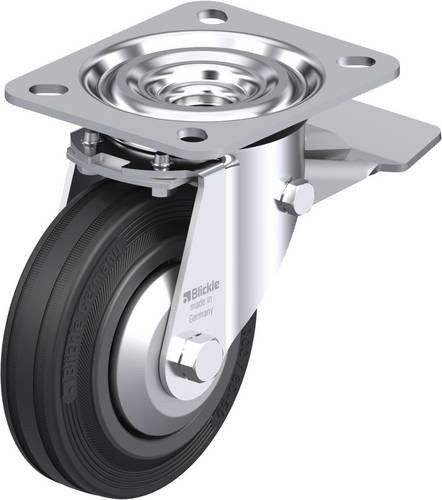 Blickle Lenkrolle L-VPP 100G-ST-FA mit Feststeller, Rad-Durchmesser: 100 mm, Tragfähigkeit: 70 kg, Farbe: Schwarz/Silber - Bild 1