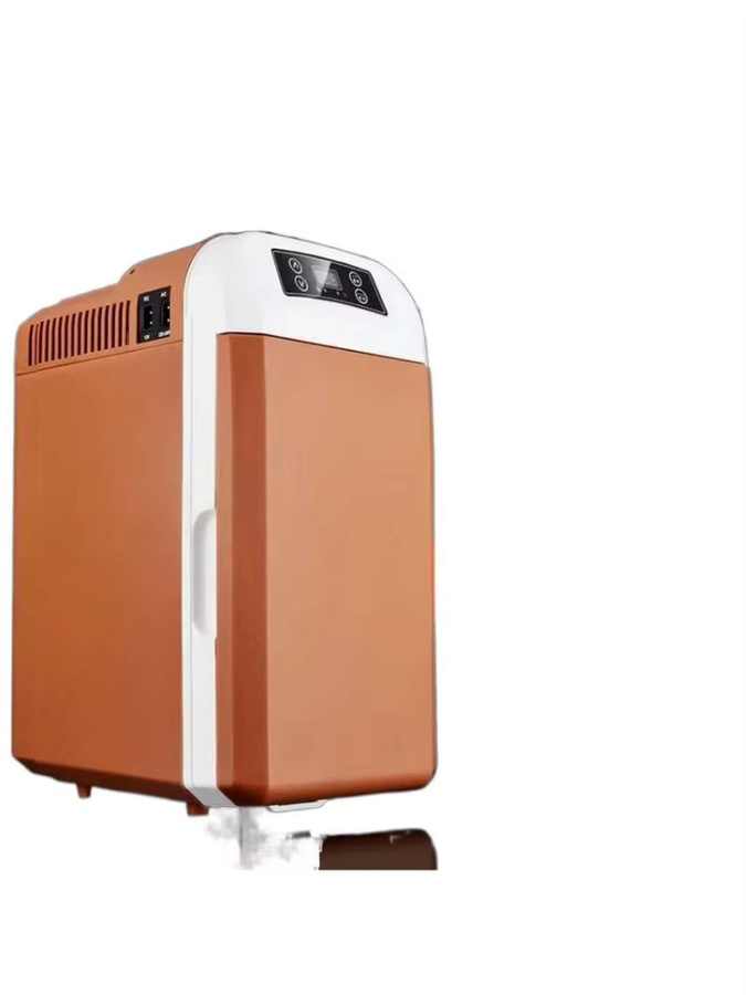 FULANG Mini-Kühlschrank mit Kühl- und Heizfunktion, 8L Volumen, Dual-Energie, leiser Betrieb, Braun/Orange - Bild 5