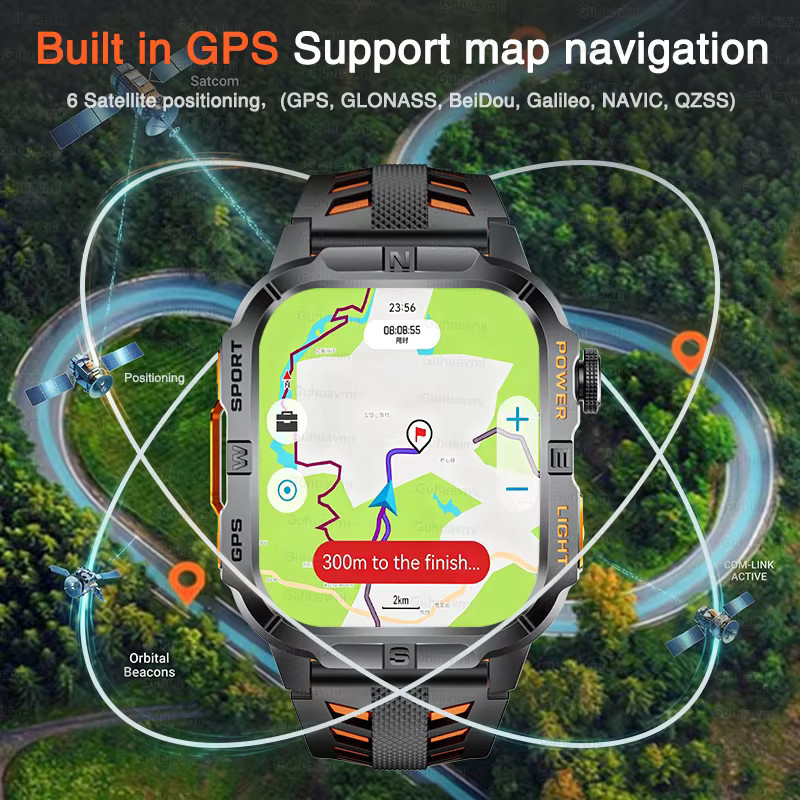 GUHUAVMI Smartwatch, GPS, 5 ATM, Schwarz, Herren - Bild 2