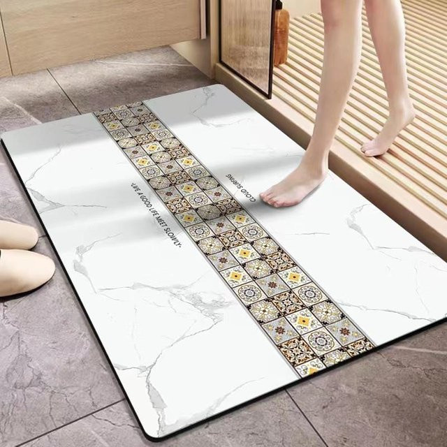 Absorbierende Kieselgurmatte Yiran Furniture, rutschfest und schnelltrocknend, weiß, B/T: 60 x 90 cm - Bild 1