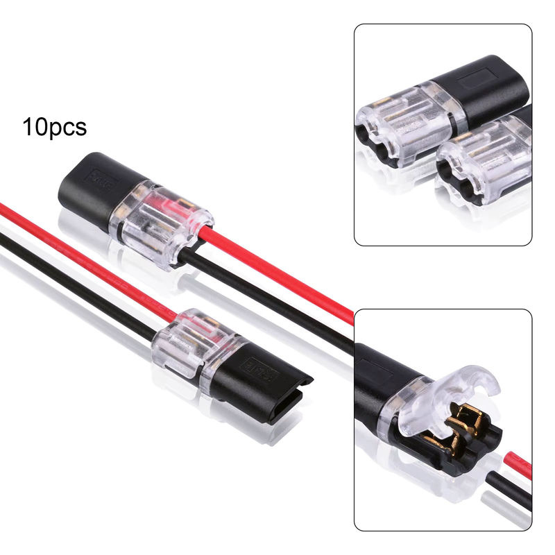 10 Stück H-Typ Kabelstecker 2-Draht-Steckverbinder mit Verriegelung wasserdicht und lötfreier Schnellverdrahtung - Bild 4