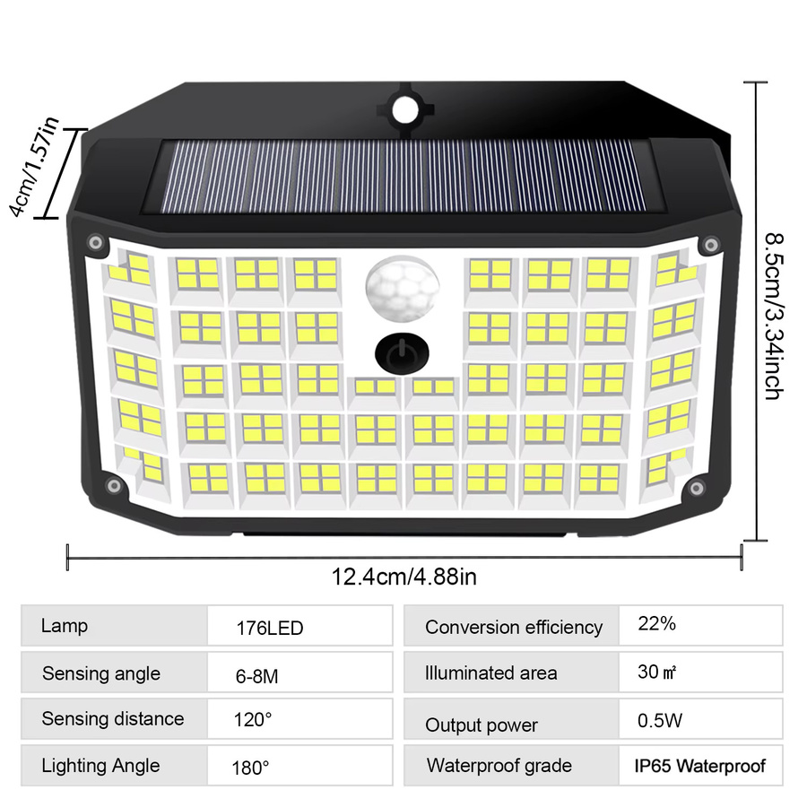 Solarleuchten für Außen mit Bewegungssensor, IP65 wasserdichte Solar-Wandleuchten in Schwarz für Garten, Terrasse und Balkon - Bild 6