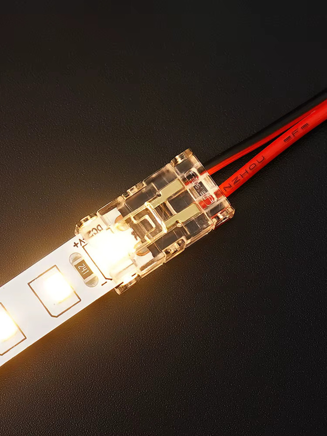 QHJIA SMD LED-Drahtverbinder für RGB-Streifen, lötfreier Schnellklemmenblock-Anschluss in Transparent, erhältlich als 2Pin, 3Pin oder 4Pin Streifen-zu-Streifen Verbinder - Bild 4