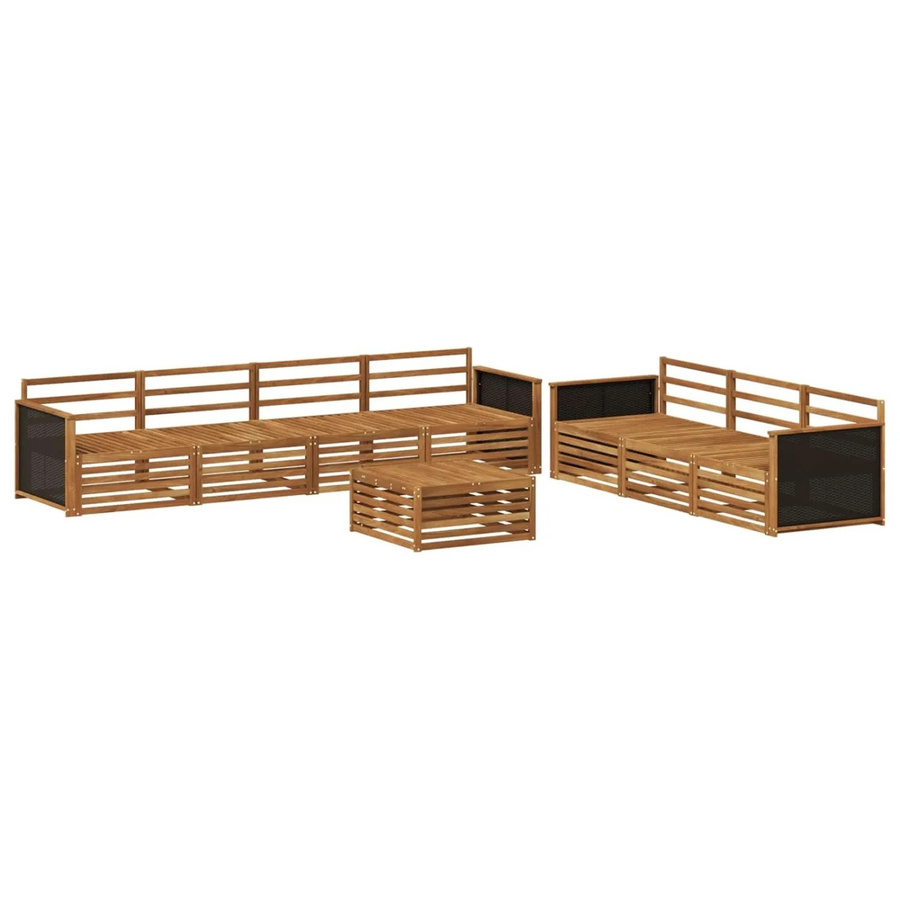 vidaXL Outdoor-Sofagarnitur aus Akazienholz in Braun, 8-teiliges Set mit Tisch und Mittelsofas, B/T/H: 79 x 79 x 37 cm - Bild 2