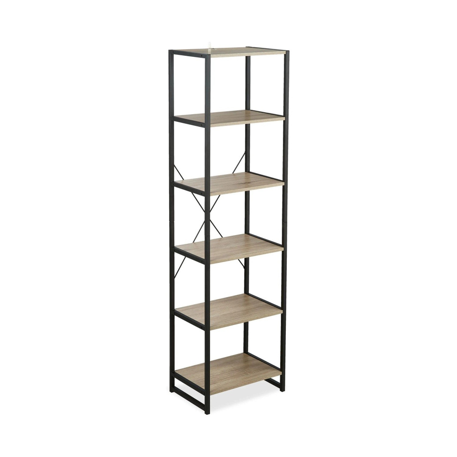 Relaxdays Standregal Industrial mit 6 Ablagen in Braun und Schwarz, H x B x T: 180 x 50 x 35 cm - Bild 2