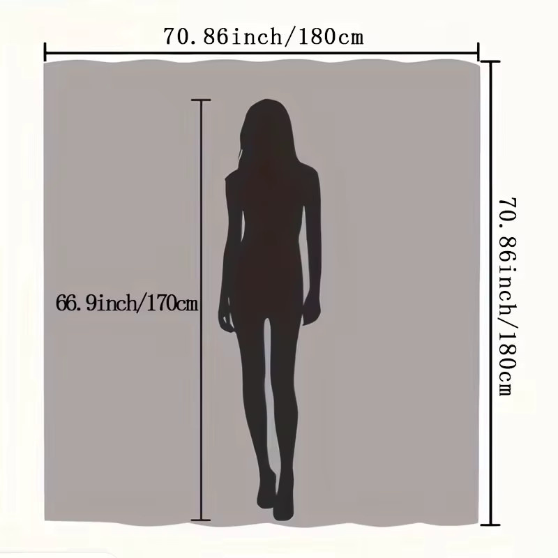 ZZN Duschvorhang mit Wellen-Print im japanischen Stil, wasserdicht, Polyester, Mehrfarbig, B/H: 180 x 180 cm - Bild 2