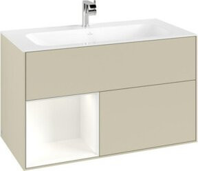 V&B Waschtischunterschrank Finion rechts Silk Grey Matt Lacquer B/T/H: 59,1 x 49,8 x 49,8 cm - Bild 1