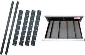 BGS Schubladenteiler PROFI 67166 für Werkstattwagen, 6-teilig, Schwarz, B/T/H: 56,5 x 38,0 x 4,0 cm - Bild 1