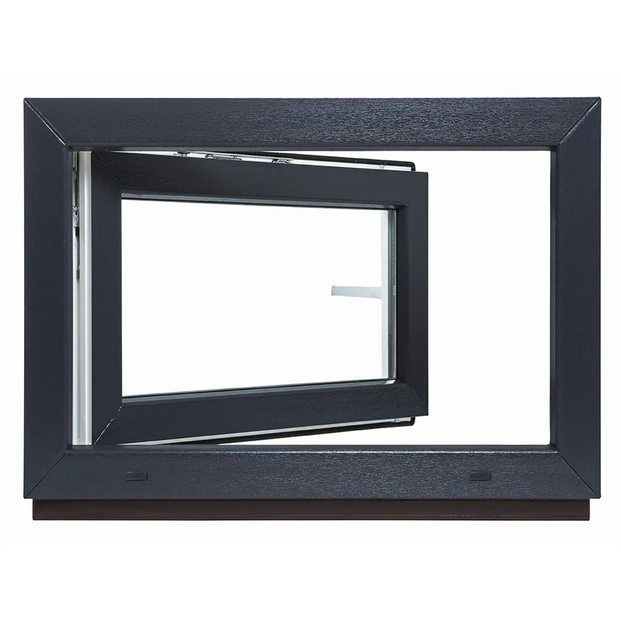 Framelux Kunststofffenster Proline Anthrazit mit 2-Fach-Verglasung B: 80 cm, H: 60 cm, Rechtsanschlag - Bild 2