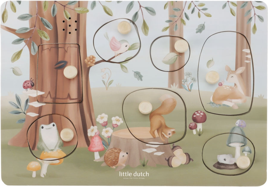 Little Dutch Forest Friends Sound-Greif-Puzzle, Holz, Bunt - Bild 1