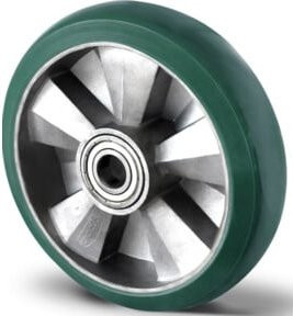CASCOO Rad Serie BAX7 mit Doppelkugellager, Durchmesser: 125 mm, Farbe: Grün, Material: Kunststoff - Bild 1