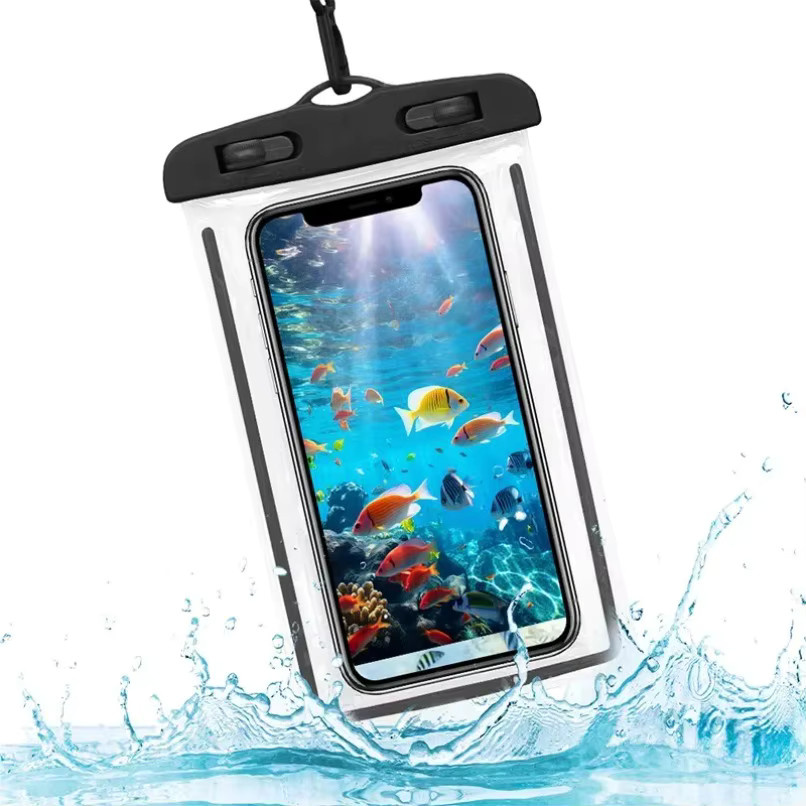 Universelle wasserdichte Handyhülle in Blau und Transparent für iPhone und Galaxy Modelle - Bild 2