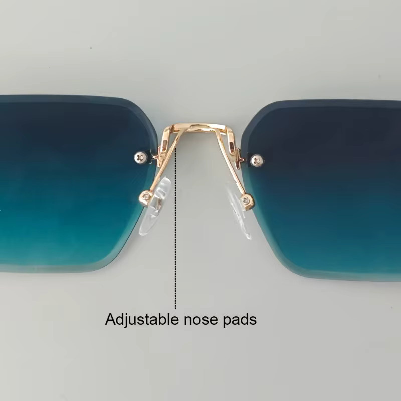 ERIKOLE Sonnenbrille randlos, Herren, goldfarben, grüne Gläser, polarisiert - Bild 3