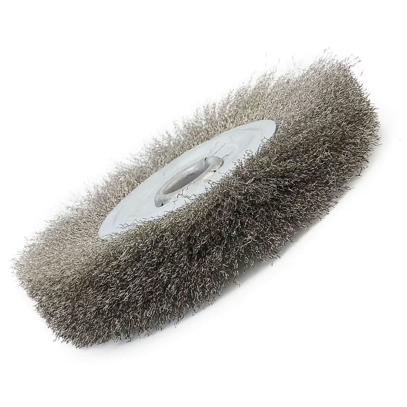 DAZZLEEX Drahtbürste Flach und Gewellt aus Edelstahl für Winkelschleifer, Durchmesser: 15 cm, Farbe: Silber - Bild 4