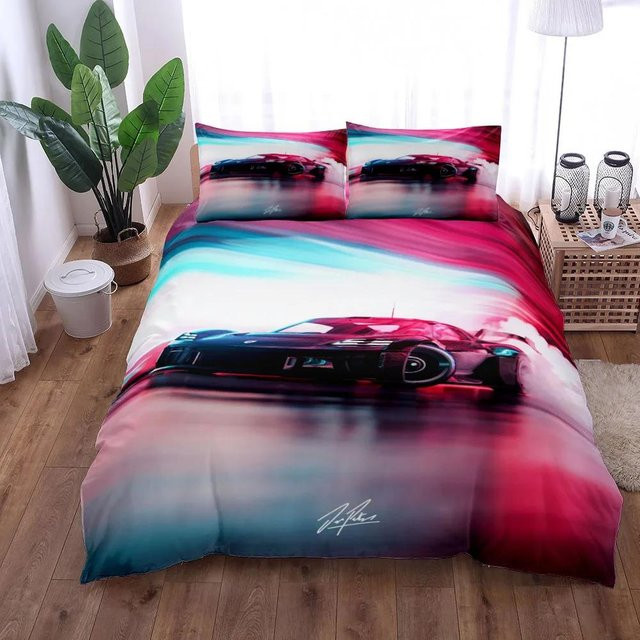 Gt3 Rally Bettwäsche-Set aus Mikrofaser mit Motiv, B/H: 240 x 220 cm, Mehrfarbig - Bild 1