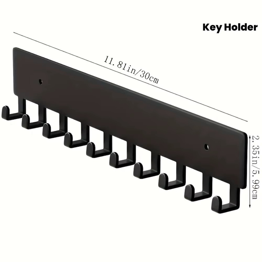 Moderner 2D-Schlüsselhalter aus Metall zur Wandmontage in Schwarz oder Weiß - Bild 2