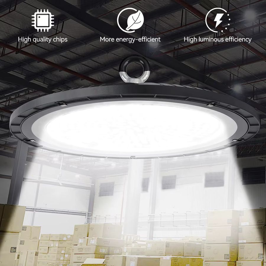 Arbrac UFO LED-Industrieleuchte mit 200 W integrierter LED als superhelle runde Strahler für Innen- und Außenbereiche - Bild 2