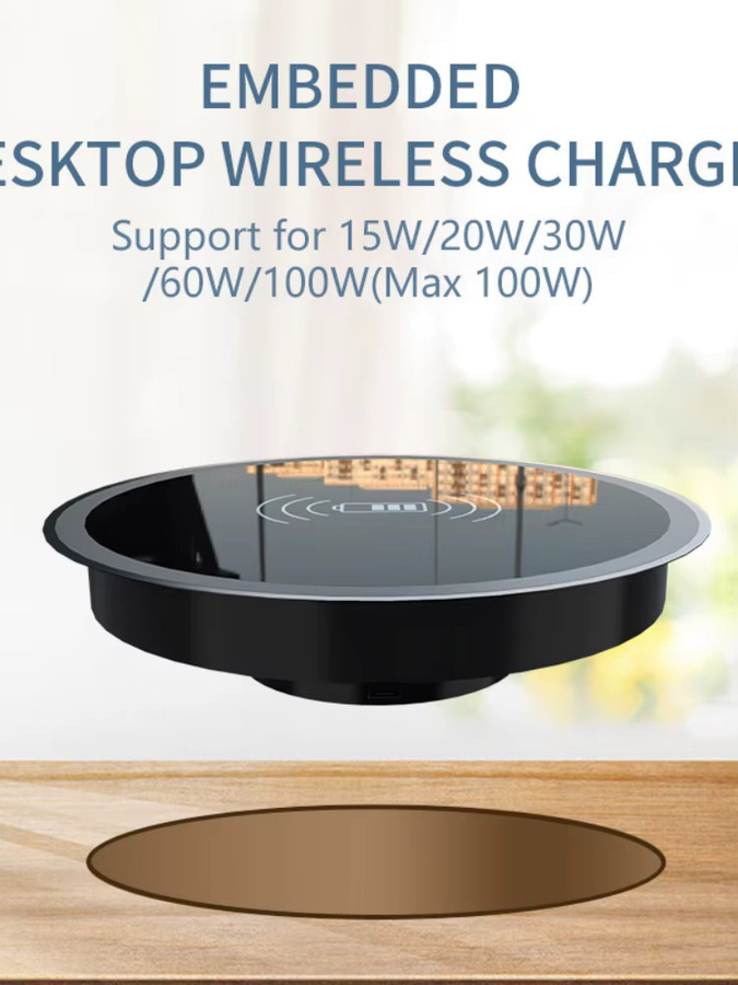 VIKEFON Kabelloses Schnellladegerät in Schwarz für 58mm Ausschnitte, kompatibel mit iPhone und Samsung Modellen - Bild 5