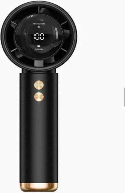 FoxLee N68 Mini Turbo Lüfter D-733 Schwarz mit 0-100 Stufen Geschwindigkeitsregelung, tragbar und wiederaufladbar - Bild 1